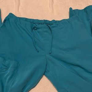 Teal jockey scrub bottoms